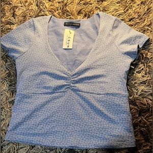 Brandy Melville Gina Light Blue Floral Top